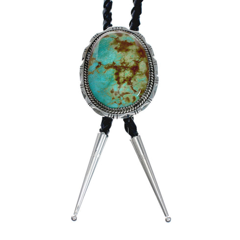 Genuine Navajo Native American Sterling Silver Turquoise Bolo Tie XS10031